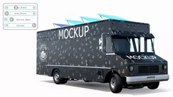 Catering Van Mockup Rigged 3D model