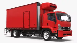 Commercial Vehicle Box Truck Red 3D model