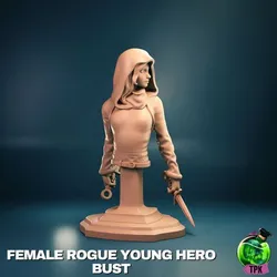 Female Rogue Young Hero Bust
