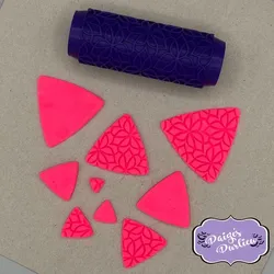 Floral Plant Repeating Pattern Texture Roller | Polymer Clay Fondant Cookie Dough Tools | Earring & Jewelry Makers | Curvy1