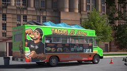 Food Truck Tacos El Jerry Green Rigged for Maya 3D model