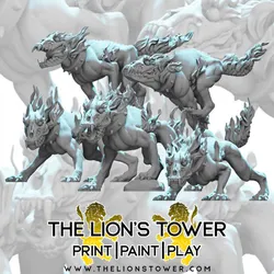 Hellhounds (Set of 5 x 32mm scale presupported miniatures)
