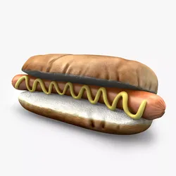 Hotdog with mustard 3D model