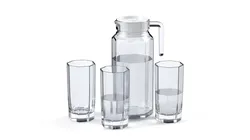 Jug and glass Low-poly 3D model