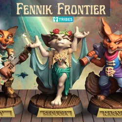 Kitsune / Fennik Characters.  Kitsune Rogue, Kitsune Druid, Kitsune Bard