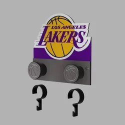LA LAKERS Wall Hook with Removable Key-Hanger Clips
