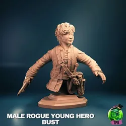 Male Rogue Young Hero Bust