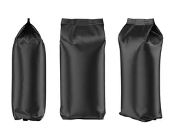 Matte Black Gusseted Food Coffee Bag Mockup 3D model