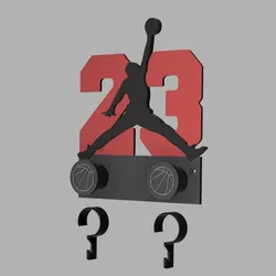 MICHAEL JORDAN Wall Hook with Removable Key-Hanger Clips