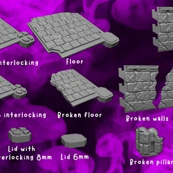 Modular Stone Ruins Scenery - Complete set