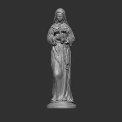 Nun With Rosary Statue