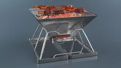 Outdoor Portable Grill with Meat 3D model