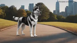 Siberian Husky Black and White with Muzzle 3D model