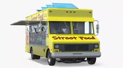 Solar Powered Street Food Truck Rigged for Maya 3D model
