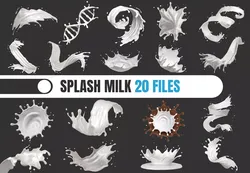 Splash Milk 20 Files 3D Model Collection 3D Model Pack