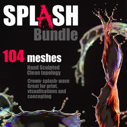 SplashBundle milk splash on plate 3D model