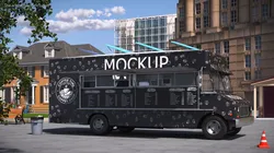 Food Truck Vehicle Mockup with Interior 3D model