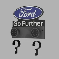 FORD Wall Hook with Removable Key-Hanger Clips