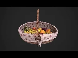 Fruit Basket Tropical Dessert Bazaar Food Low-poly 3D model