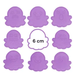 Ghost Cookie Cutter Set 6 cm - 10 Fun and Expressive Designs for Cookies, Fondant and Creative Baking for Halloween or Children's Parties | Reusable Molds with Kawaii Ghost and Comic Horror Face Characters