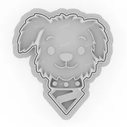 Krypto 2025 Face with Collar Cookie Cutter & Stamp - 8cm