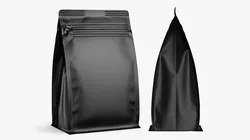 Matte Black Coffee Bag Pull Tab Zipper Pouch Mockup 07 3D model