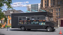 Mobile Kitchen Service Truck with Interior Black 3D model