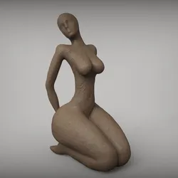 Nude Woman Clay Sculpture 3D Model