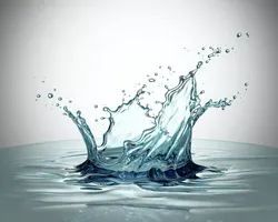 Pouring and splash water in crown shape 3D model