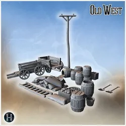 Set of modern and western outdoor accessories with carts (1) - Cowboy USA America ACW American Civil War History Historical