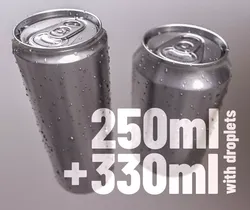 Sodacan 250ml 330ml with Droplets 3D model