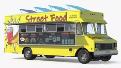 Street Food Catering Truck with Interior Open 3D model