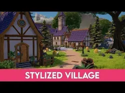 Stylized Medieval Village Low-poly 3D model