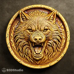 Wolf Relief for CNC Laser and 3D Print STL File and 4K Grayscale TIF