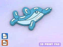 3D Printer Accessories STL indir - Badge Reel Topper Flat Back Dolphin balloon - TeoRk