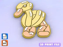 3D Printer Accessories STL indir - Badge Reel Topper Flat Back duck balloon - TeoRk