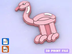 3D Printer Accessories STL indir - Badge Reel Topper Flat Back flamingo balloon - TeoRk