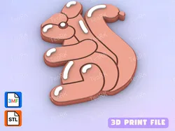 3D Printer Accessories STL indir - Badge Reel Topper Flat Back squirrel balloon - TeoRk