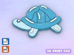 3D Printer Accessories STL indir - Badge Reel Topper Flat Back turtle balloon - TeoRk