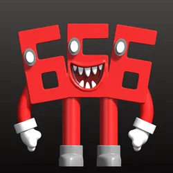 666 SIX SIX SIX   Brainrot 3D Model STL Multiparts