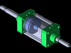 Blue Air Pneumatic Cylinder (Double Rod - Double Acting) 100x25x100 mm