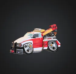 Cartoon Tow Truck Key Chain