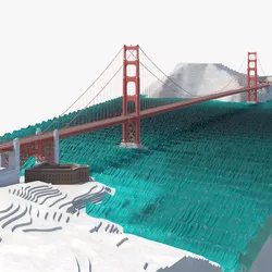 Golden Gate Bridge Environment Low-poly 3D model