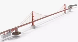 Golden Gate Bridge Low-poly 3D model