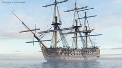HMS Victory Ship of the Line with Furled Sails 3D model
