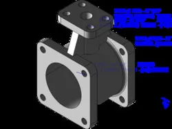 Industrial Flanged Pipe Junction / Valve Housing 3D CAD Design (Creo)