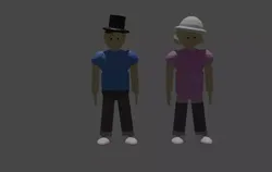 Male and female models Low-poly 3D model