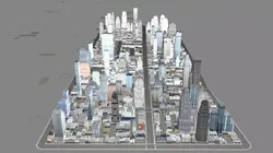 Modern birdseye view of urban Urban buildings office buildings 3D model