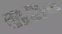 Modern urban highrise buildings building ancillary buildings 3D model