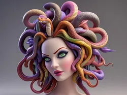 Other STL تنزيل - 4148 3D Model of Beautiful Gorgon with Snake Hair STL  DND - AStoryTeller